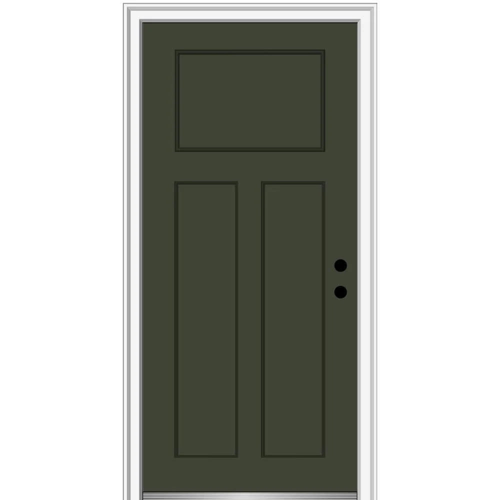 36 in. x 80 in. Left-Hand Inswing Painted Fiberglass Prehung Front Door U589693
