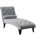 Tufted Chaise Lounge with Small Bolster Pillow H5515