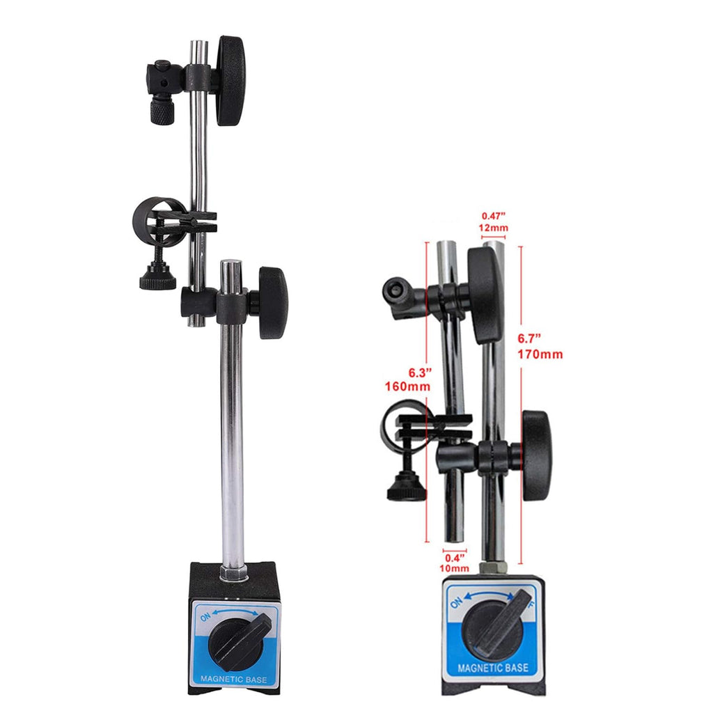 Dial Indicator with Magnetic Base Holder 0-10mm 0.01mm Pack of 2 L3572