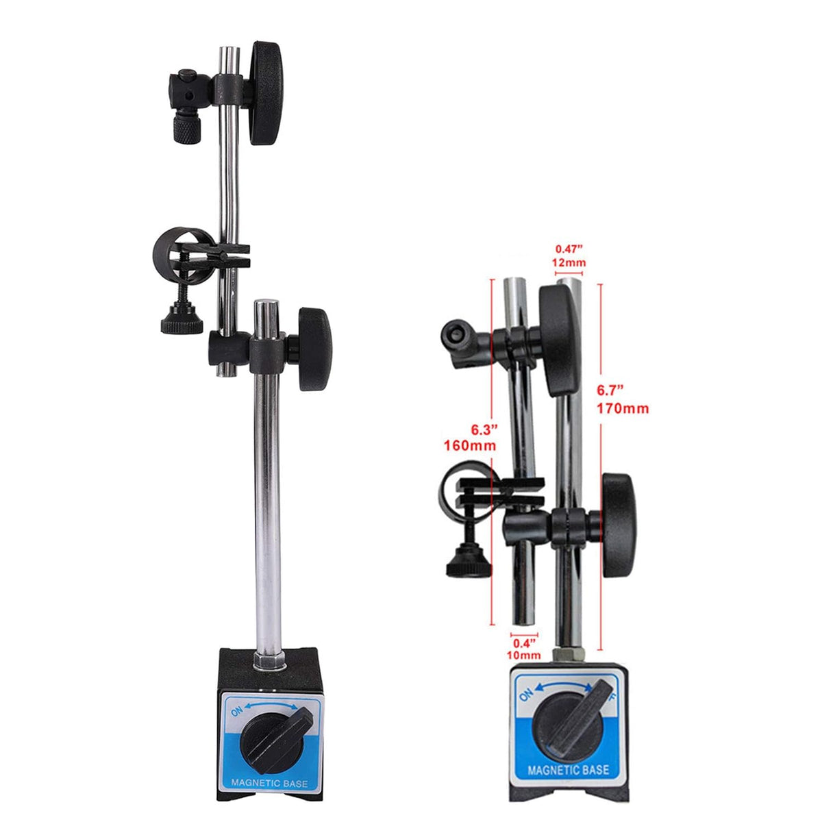 Dial Indicator with Magnetic Base Holder 0-10mm 0.01mm Pack of 2 L3572
