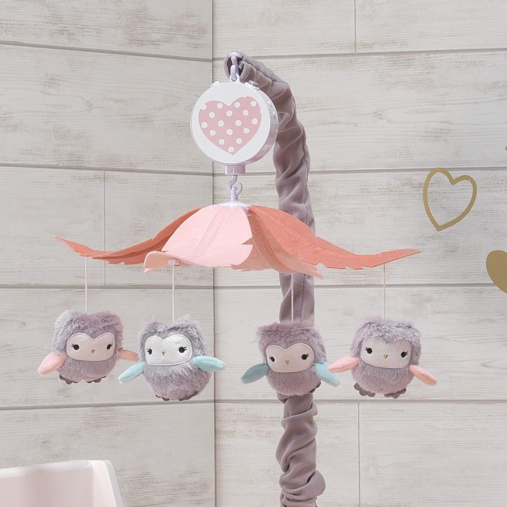 Gray/Pink Musical Baby Crib Mobile G12989
