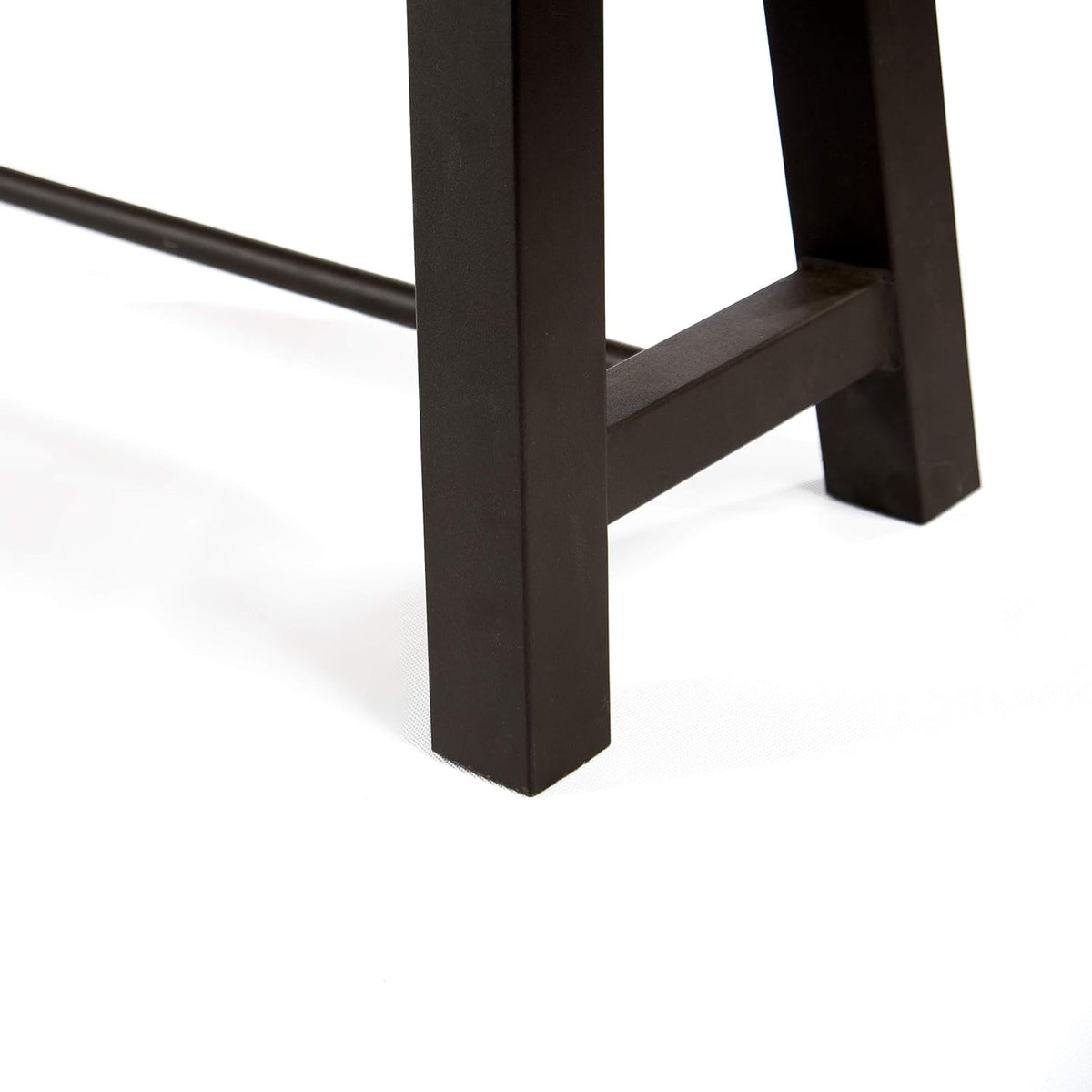 Teak Finish Acacia Wood Bench with Metal Accents Z9119