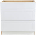 White 3-Soft Close Drawers Base Cabinet I399