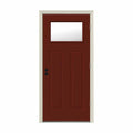 30 in. x 80 in. Red Painted Steel Prehung Front Door G89311