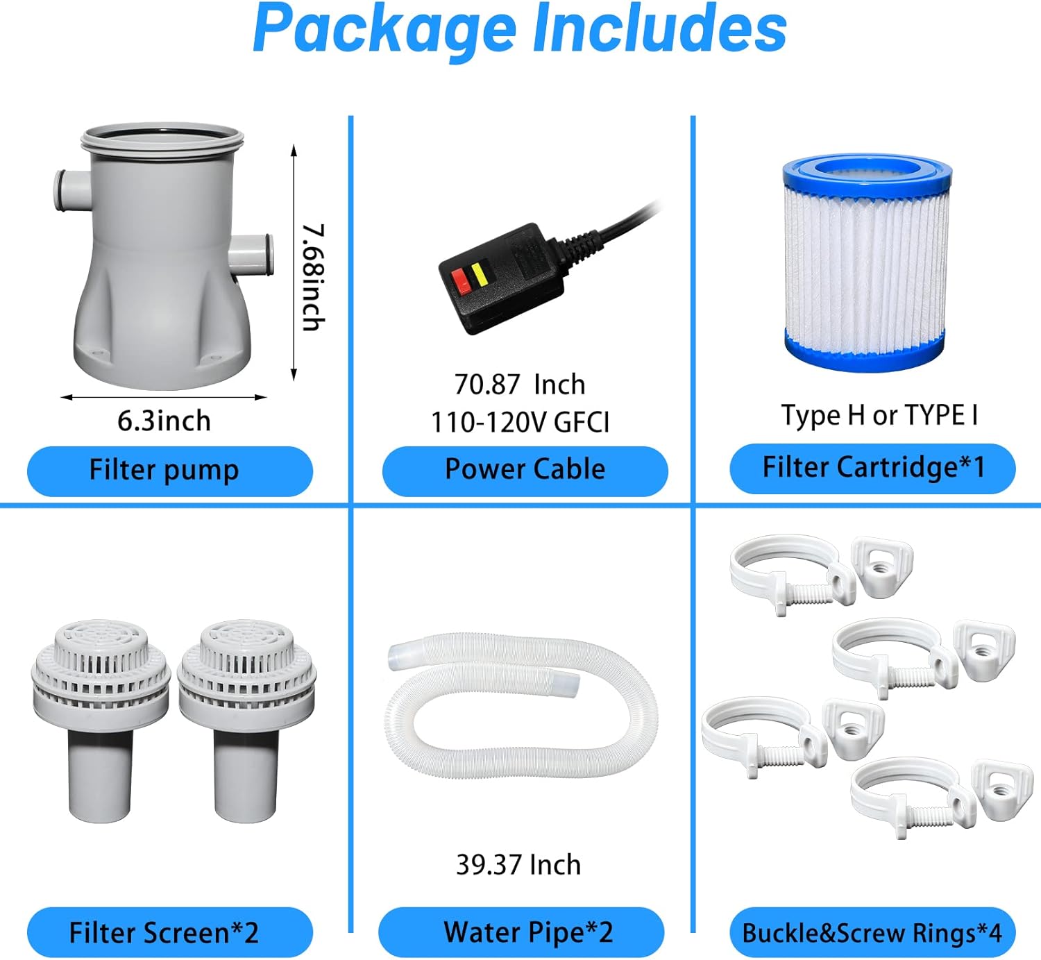 330 Gallon Pool Filter Pump with GFCI, 110v-120v, 1 Filter Cartridge Z32855