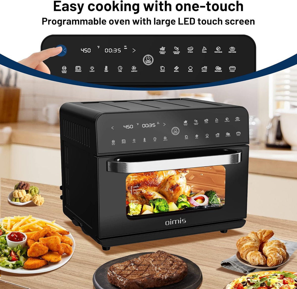 Black 26.5QT Air Fryer Combo Toaster Oven A312