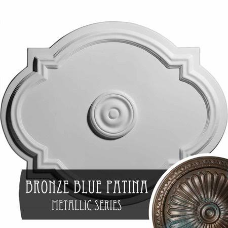 Waltz Ceiling Medallion Hand-Painted Bronze Blue Patina P735