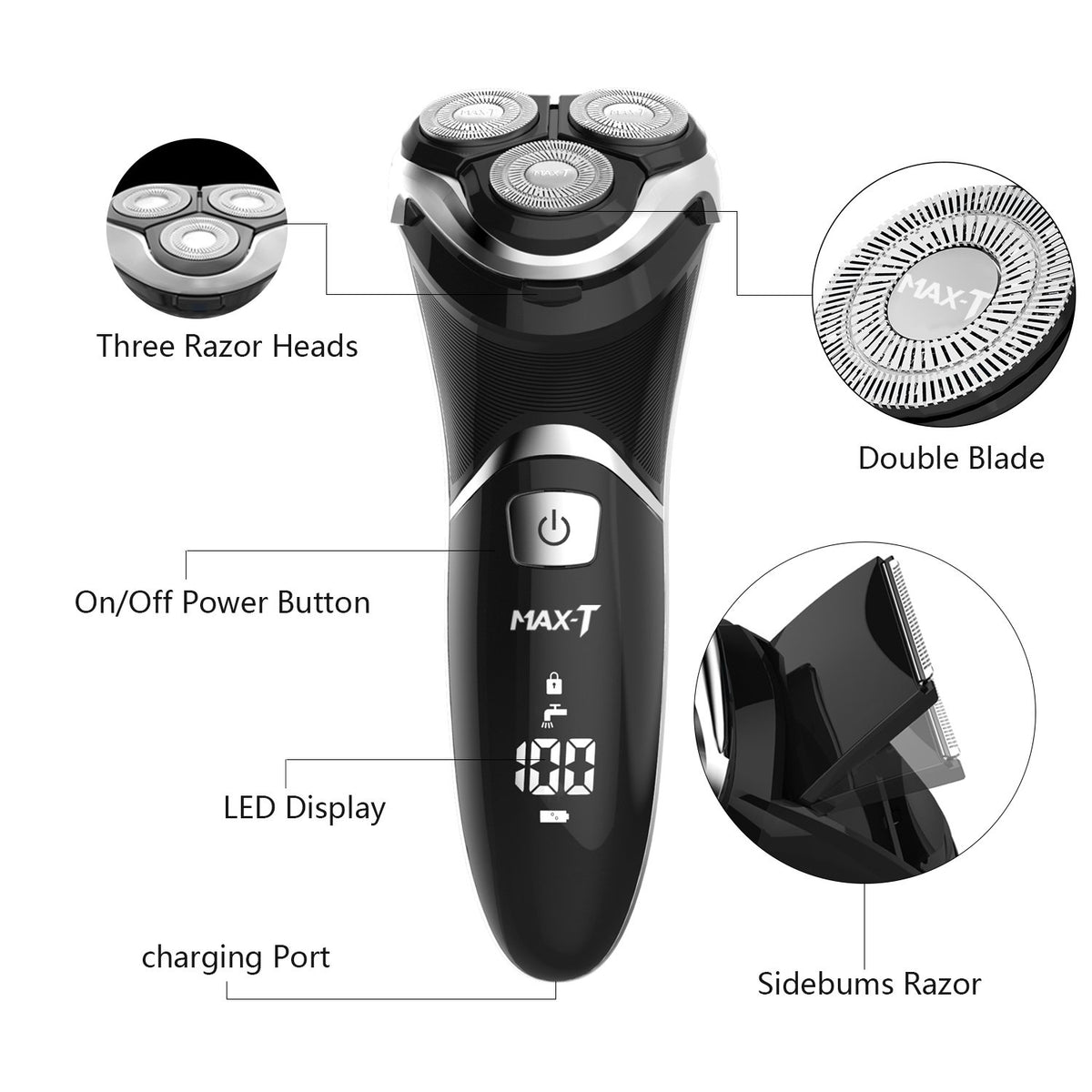 Electric Shaver Razor with Pop Up Trimmer, IPX7 Waterproof, Pack of 2 S57730