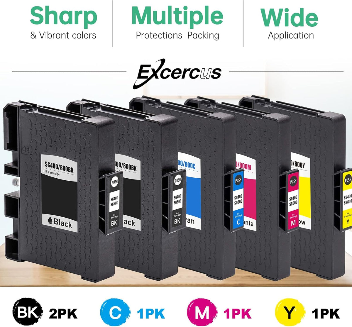 Sublimation Ink Cartridge 5-Pack for Sawgrass SG 400 SG 800 Printer M619