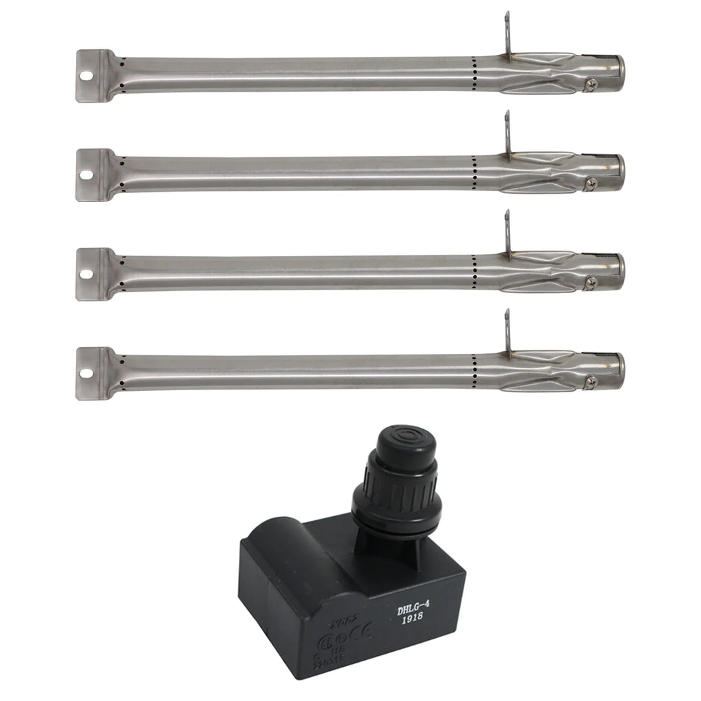 4 BBQ Gas Grill Tube Burner & 1 4-Outlet Spark Generator Ignitor Replacement Parts L784951