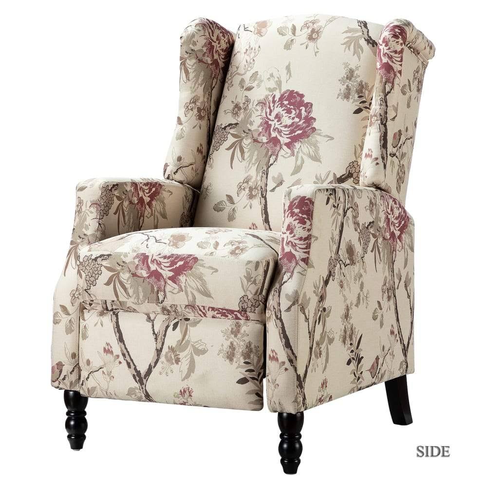 Navy Wing Back Manual Recliner S397