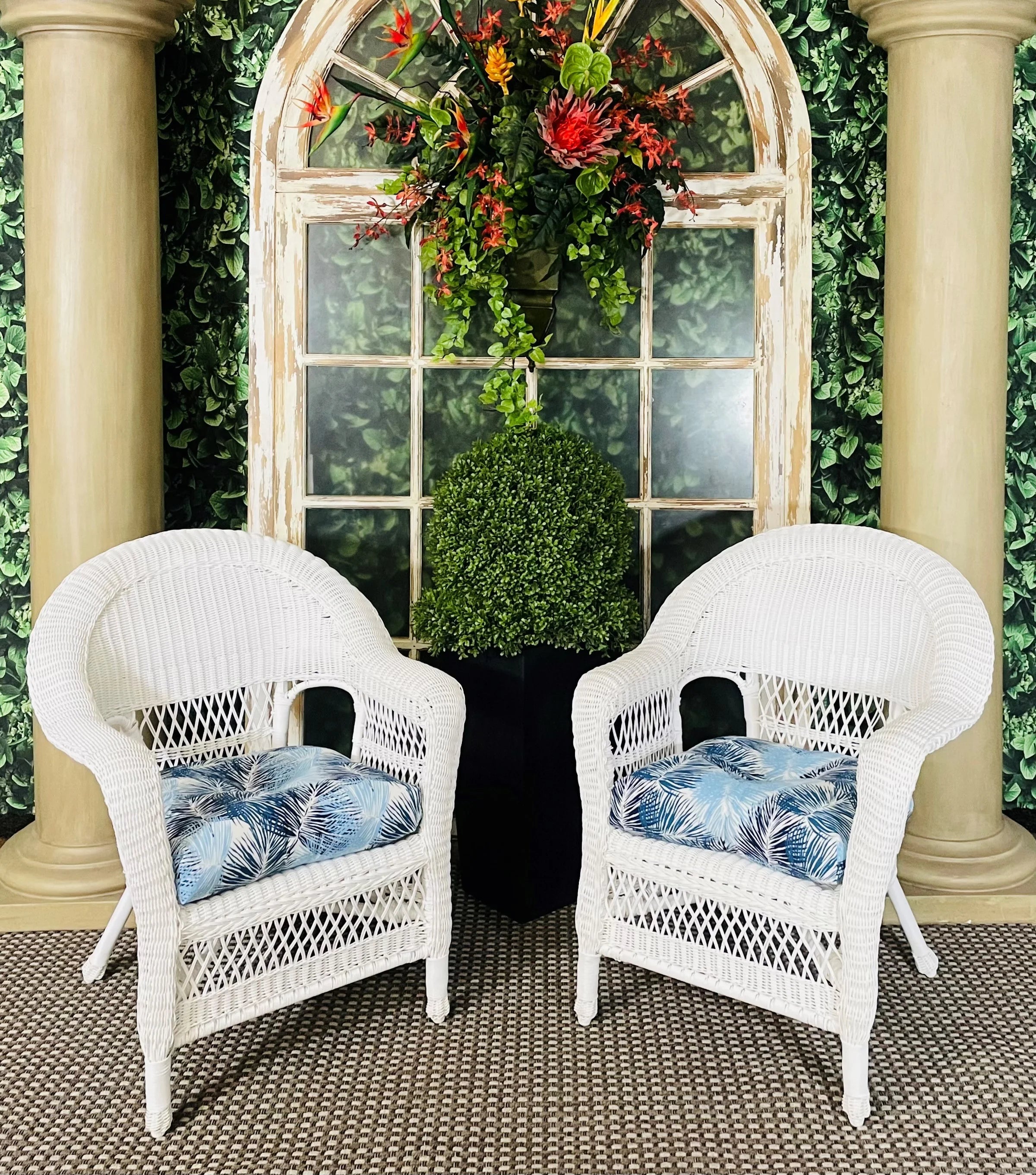 Indigo Blue Outdoor Seat Cushion Set of 2 J430290