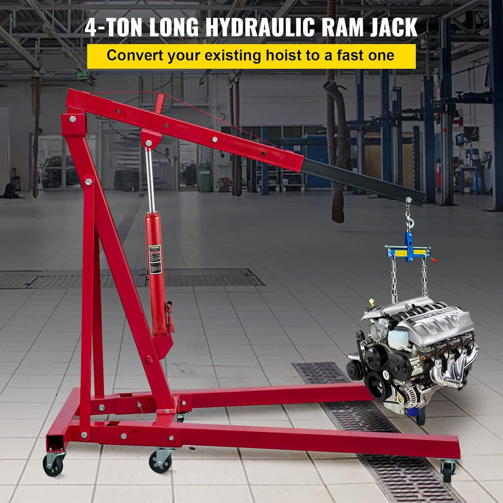 Hydraulic Long Ram Jack, 4 Tons Capacity, Red, Pack of 2 A4561
