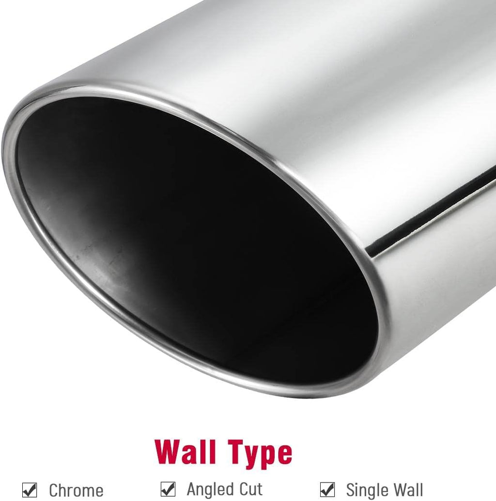 4 inch Inlet 8 inch Outlet Stainless Steel Exhaust Tip 15" Long Pack of 2 S93792