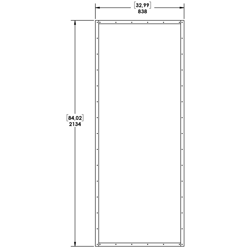 Bistro Chalkboard and Steel Barn Door Slab 33 in. J97958
