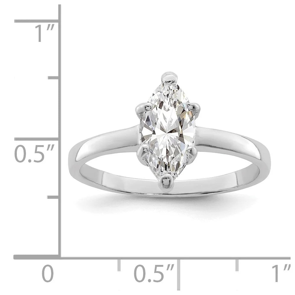 925 Sterling Silver Cubic Zirconia Engagement Ring Size 7 N274