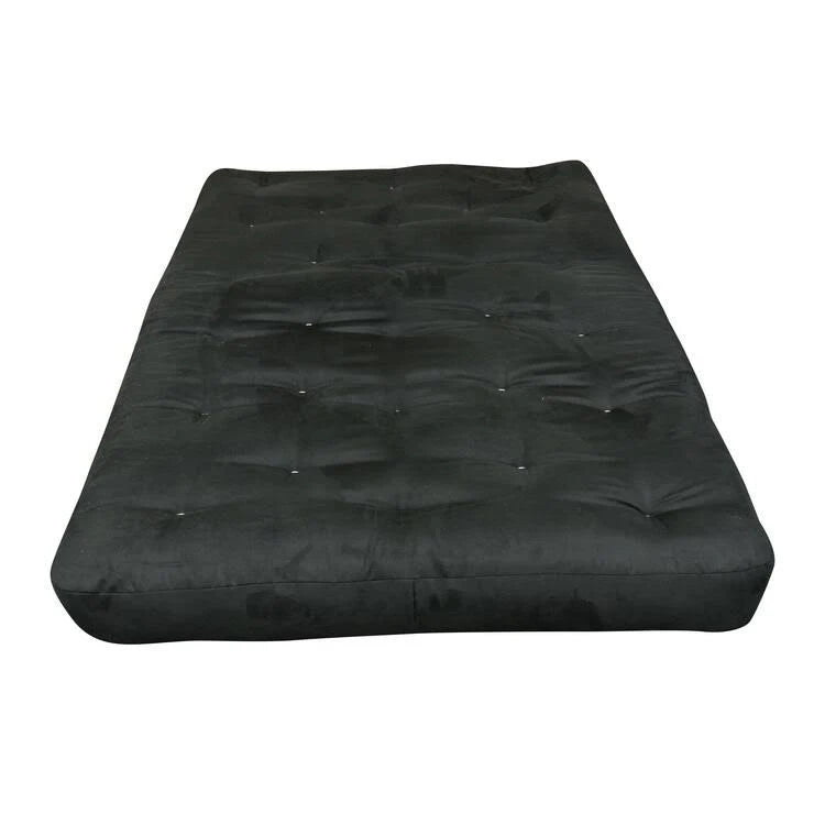 8x22 Double Foam Cotton Futon Mattress, Microfiber, Twin, Black C3959