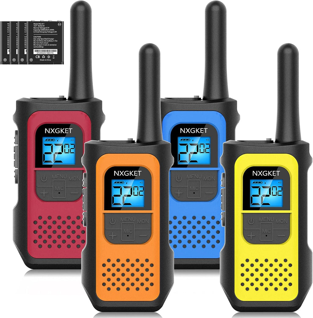 4 Pack Long Range Two-Way Radios Rechargeable Walkie Talkies O850077