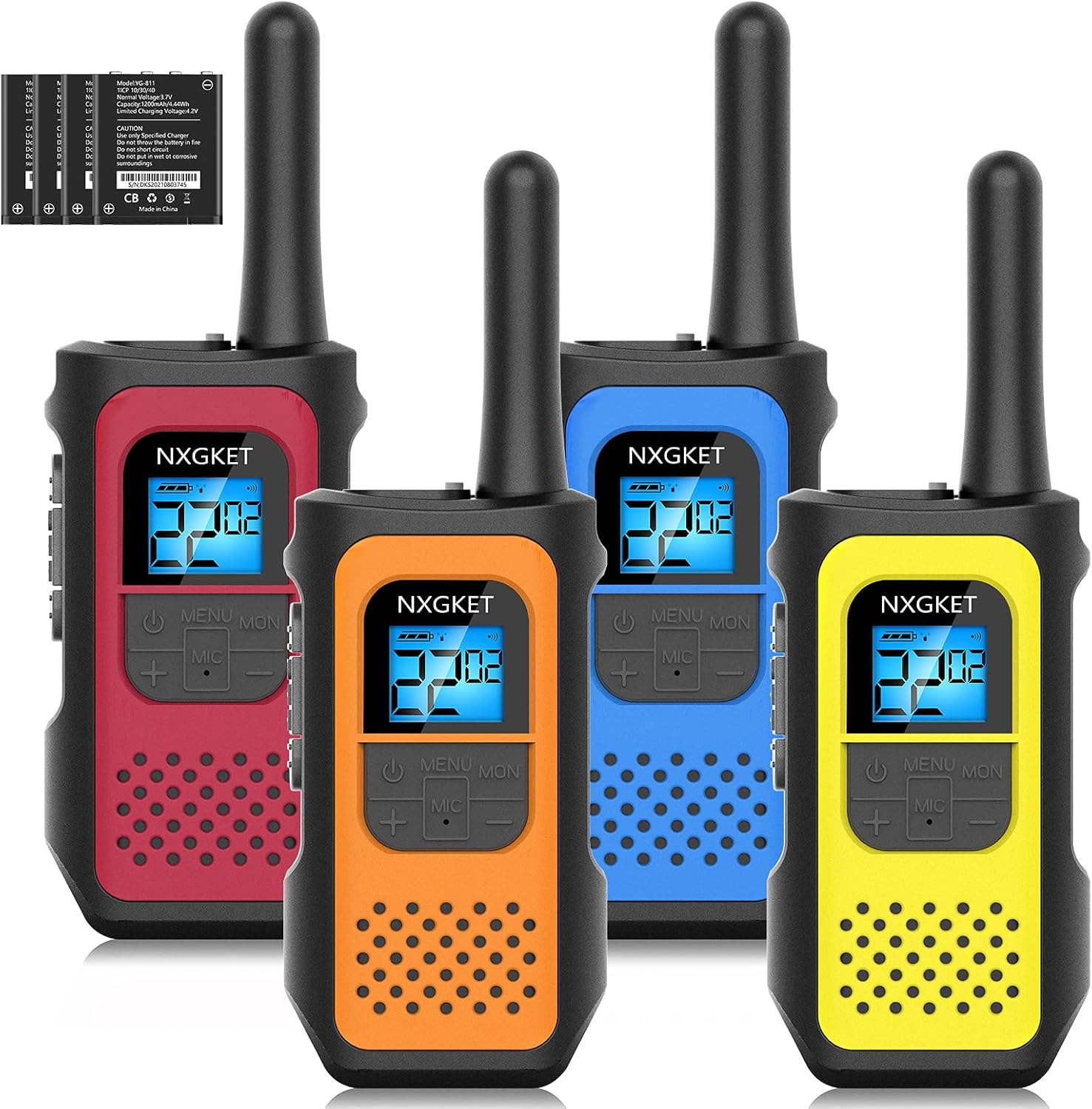 4 Pack Long Range Two-Way Radios Rechargeable Walkie Talkies O850077