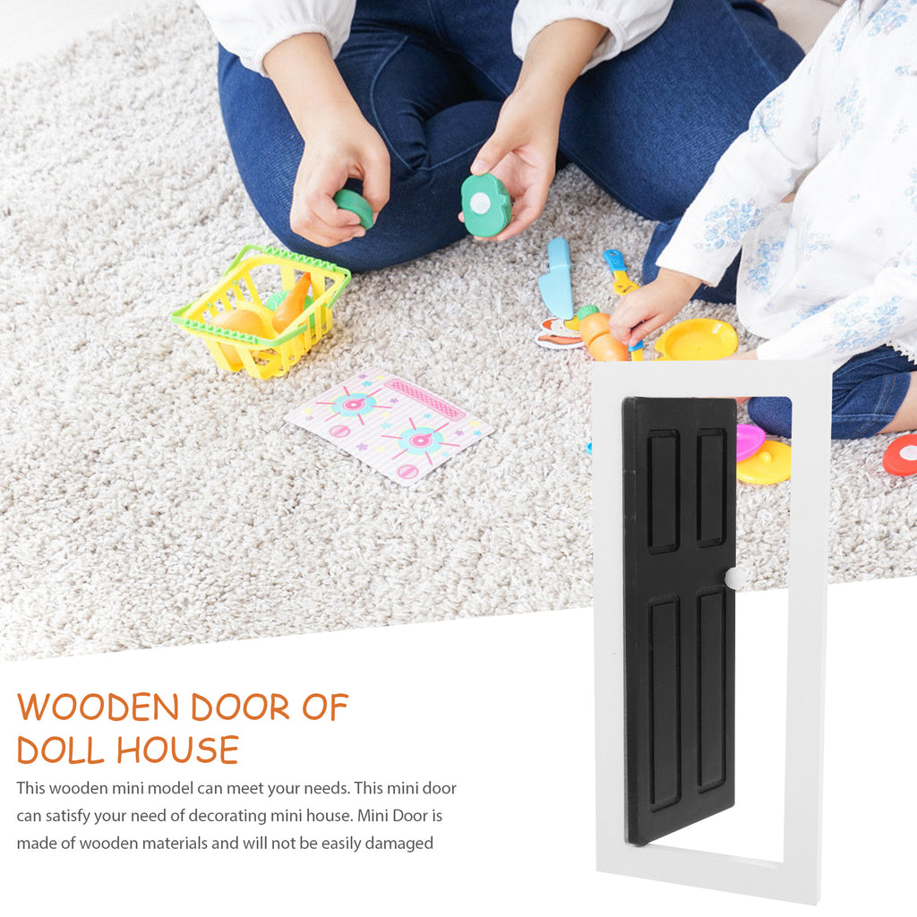 Unpainted Wooden Door Doll House Miniature Furniture Q31435