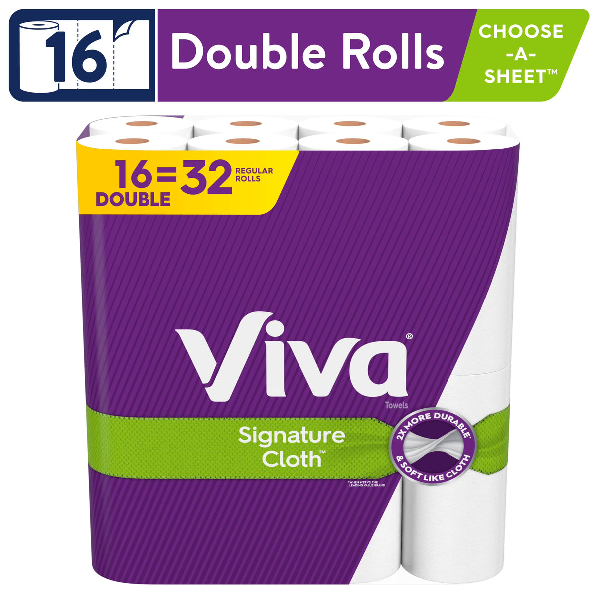 16 Double Rolls Cloth Paper Towels H570
