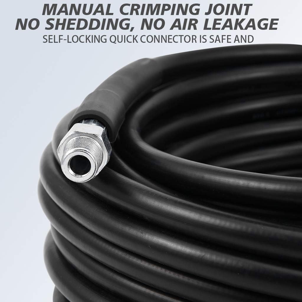 Sewer Jetter Kit for Pressure Washer, 50FT 5800PSI Drain Cleaner Hose 1/4 Inch NPT, Rotating Sewer Jetting Nozzle with Spanner Waterproof Tape P3189