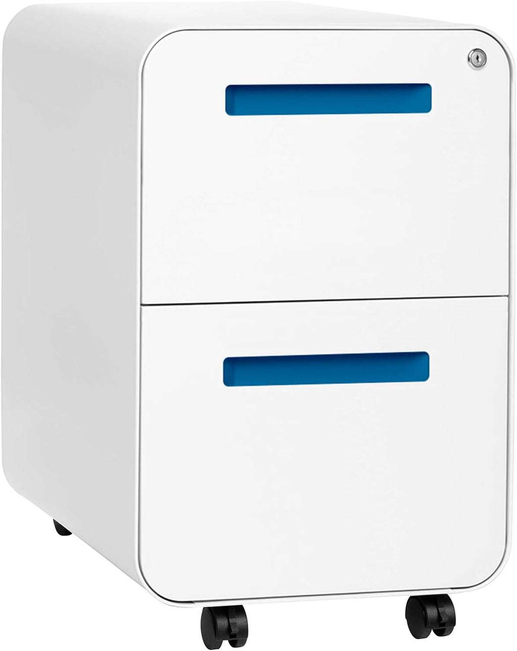 White/Red 2-Drawer Mobile File Cabinet Z270