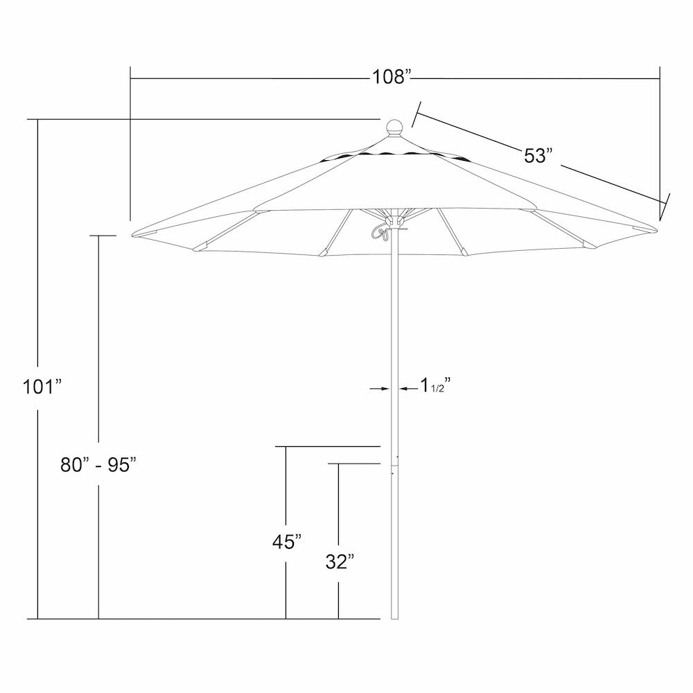 Bronze Pole Patio Umbrella A305360