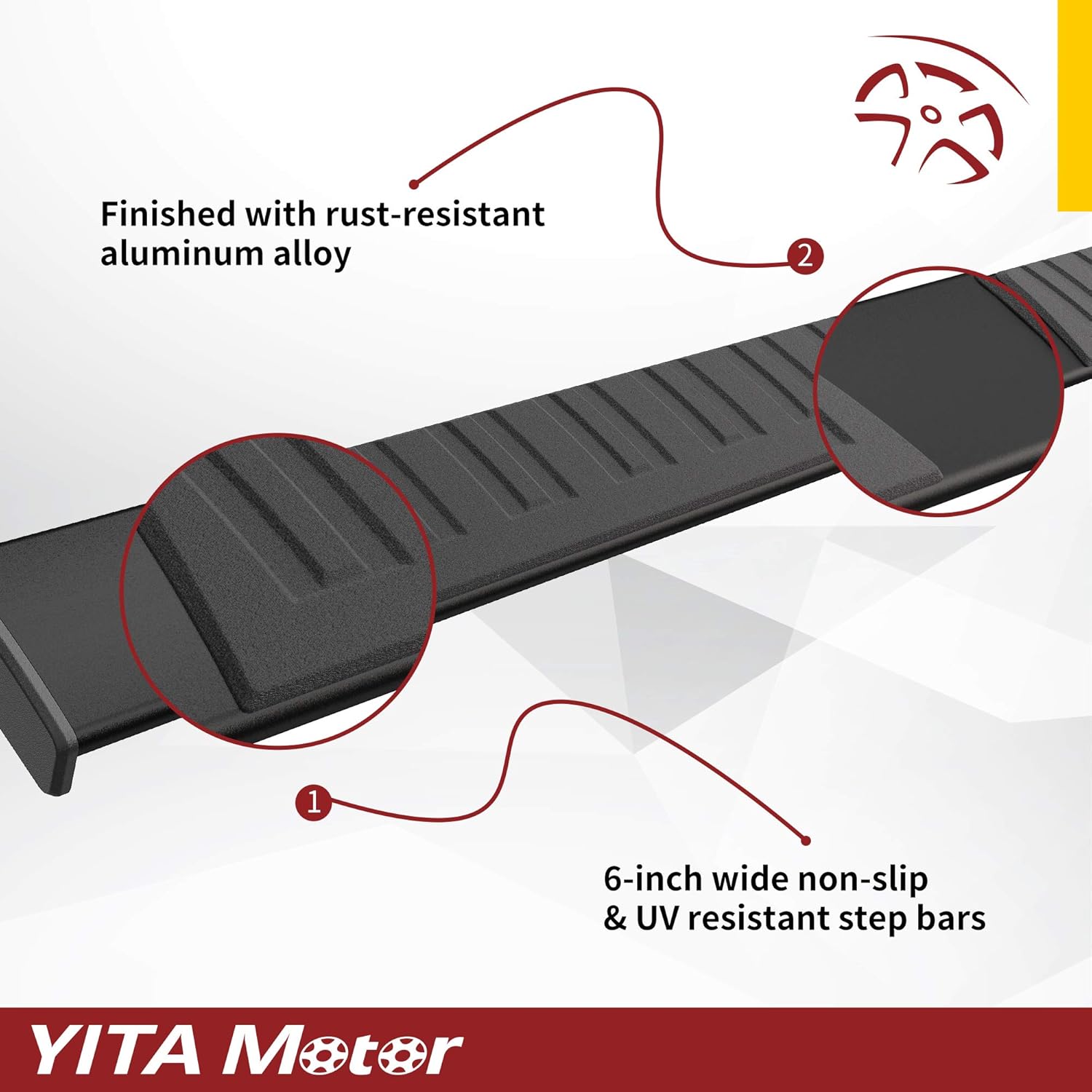 6 inches Aluminum Side Step Running Boards L6360