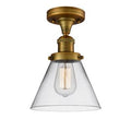Semi Flush Mount Light Brushed Brass Clear L630