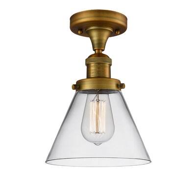 Semi Flush Mount Light Brushed Brass Clear L630