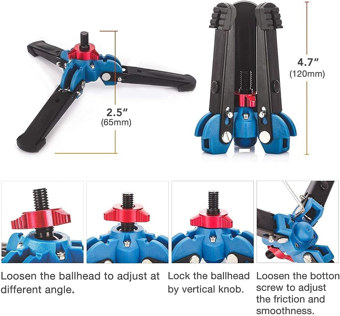 Monopod Tripod with Feet for Camera DSLR Camcorder, Lightweight Aluminum Alloy, 5 Sections up to 65 inch, Pack of 2 Y28573