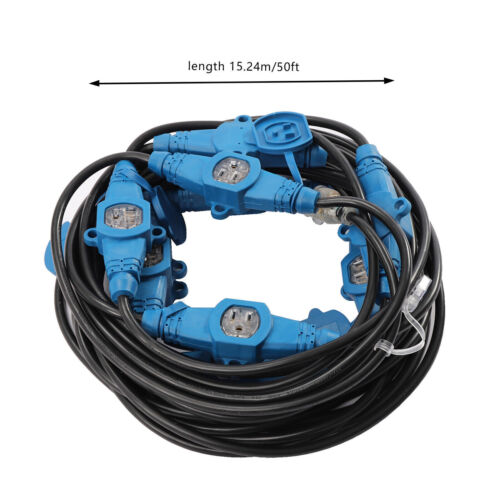 13 Plugs 65FT 12 Awg Power Extension Cord Splitter O214