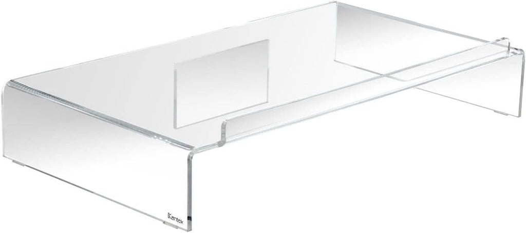 Acrylic Monitor Stand with Keyboard Storage, Clear, Pack of 2 Z665