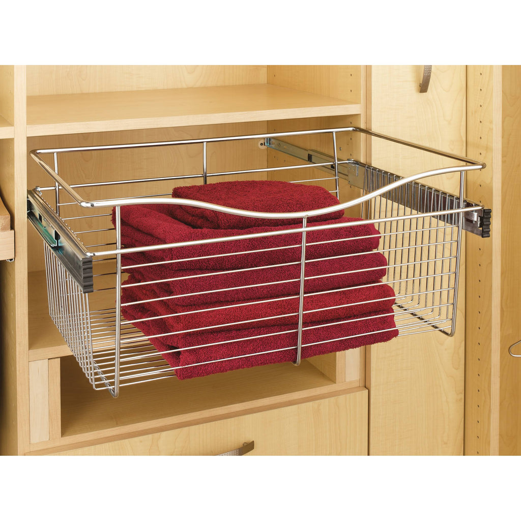 Satin Nickel Closet Pull-Out Basket Y21298