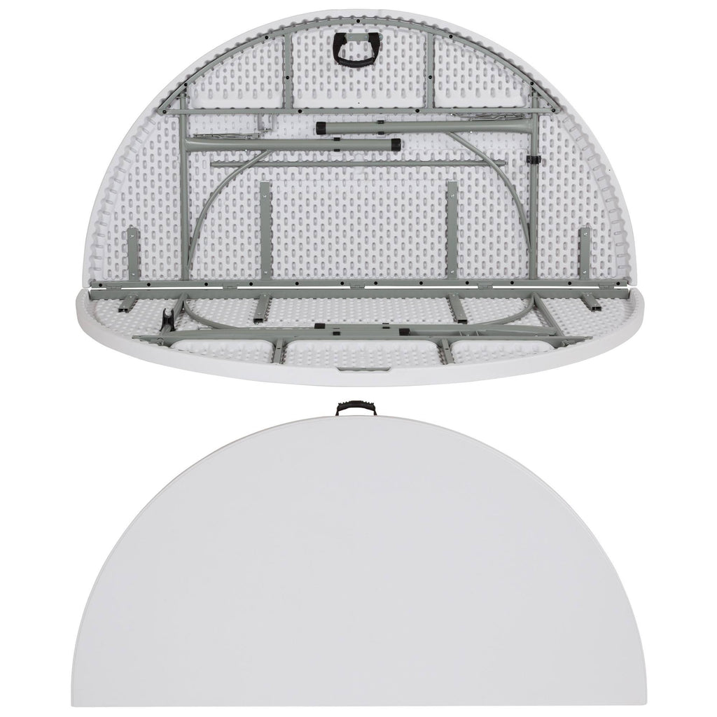 6-Foot Round Bi-Fold Granite White Plastic Folding Table A111459