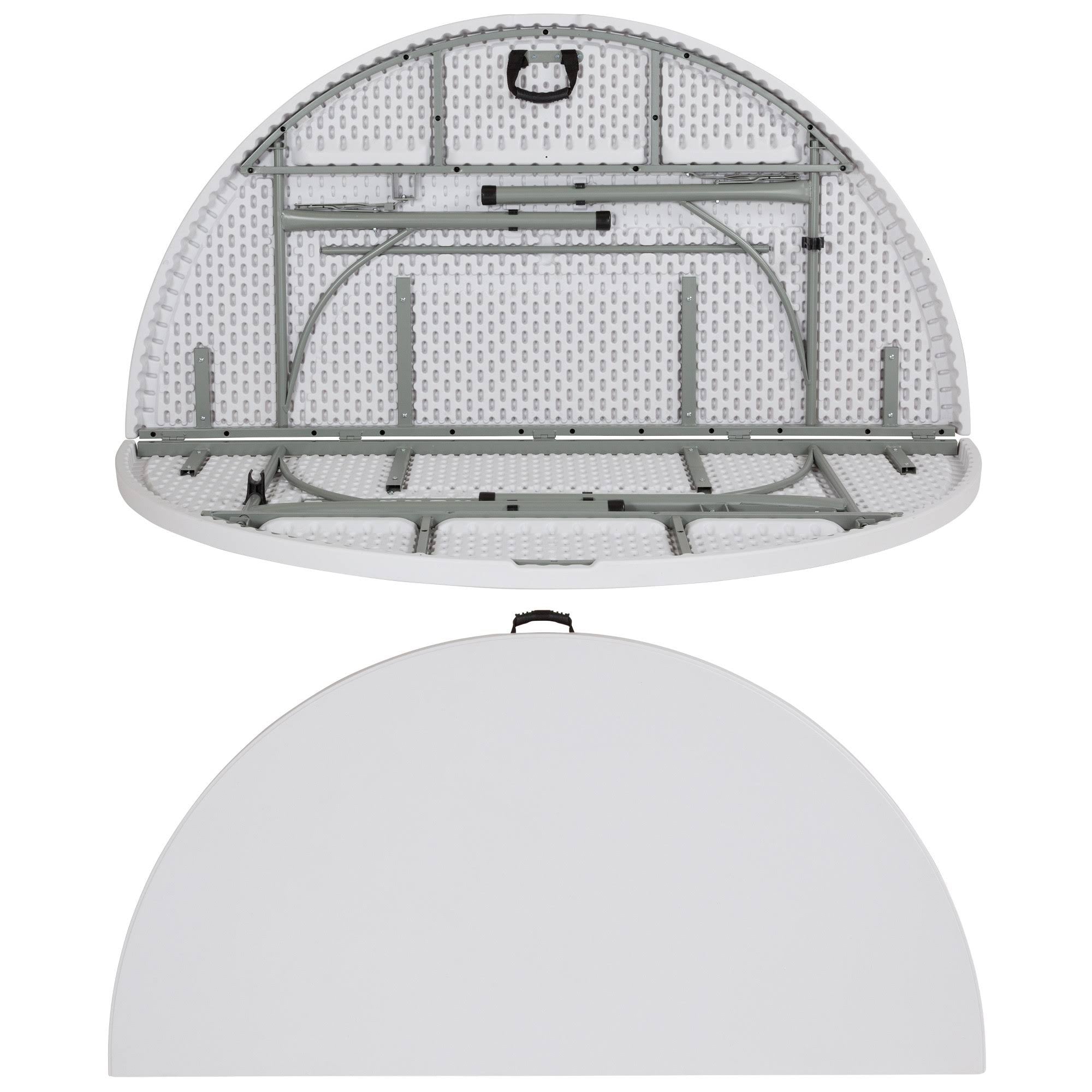 6-Foot Round Bi-Fold Granite White Plastic Folding Table A111459