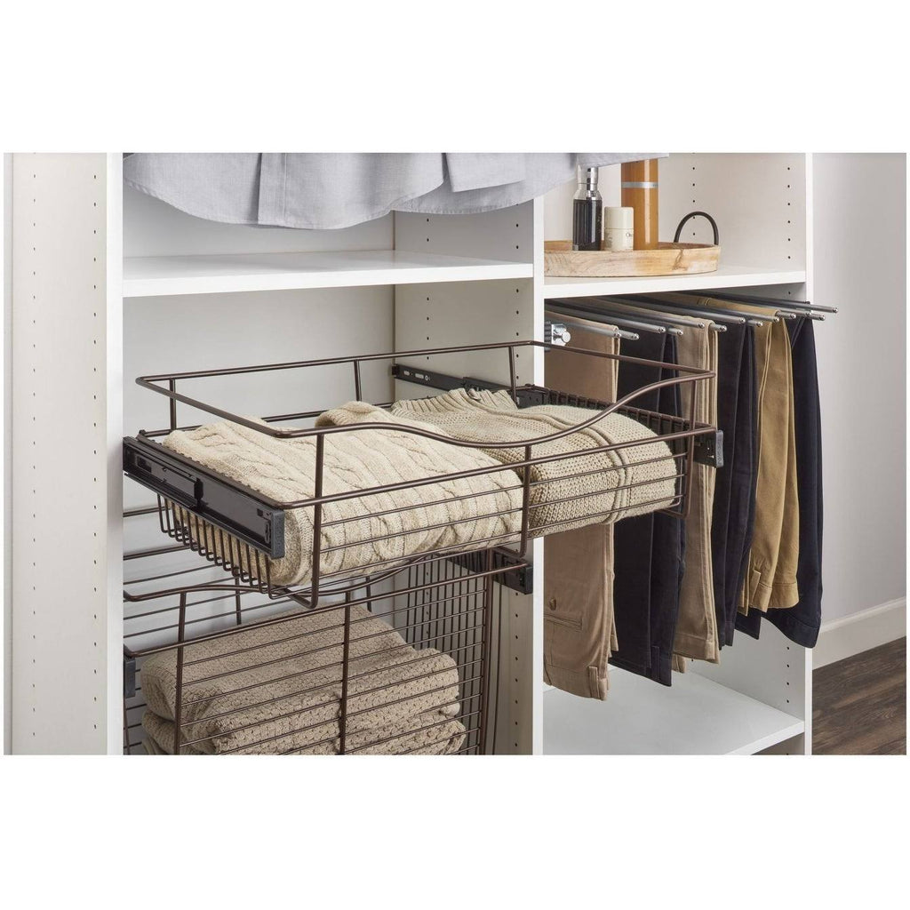 Satin Nickel Closet Pull-Out Basket Y21298