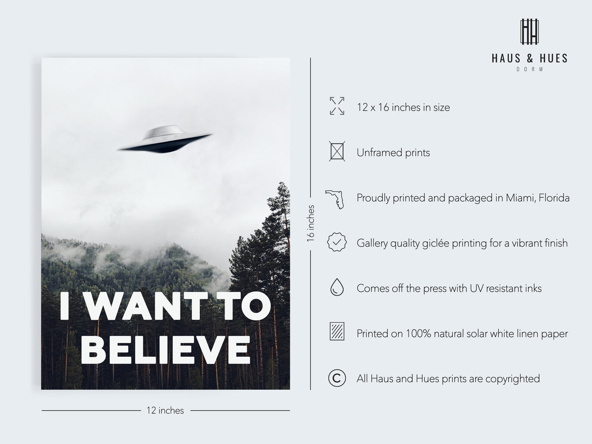 X Files I Want To Believe Poster 12"X16" C9214