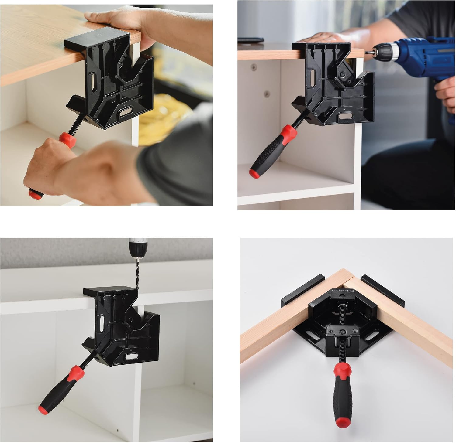 Right Angle Clamp, Single Handle 90 Degree Corner Clamps, Heavy Duty Aluminum Alloy Body, Swing Jaw O265031