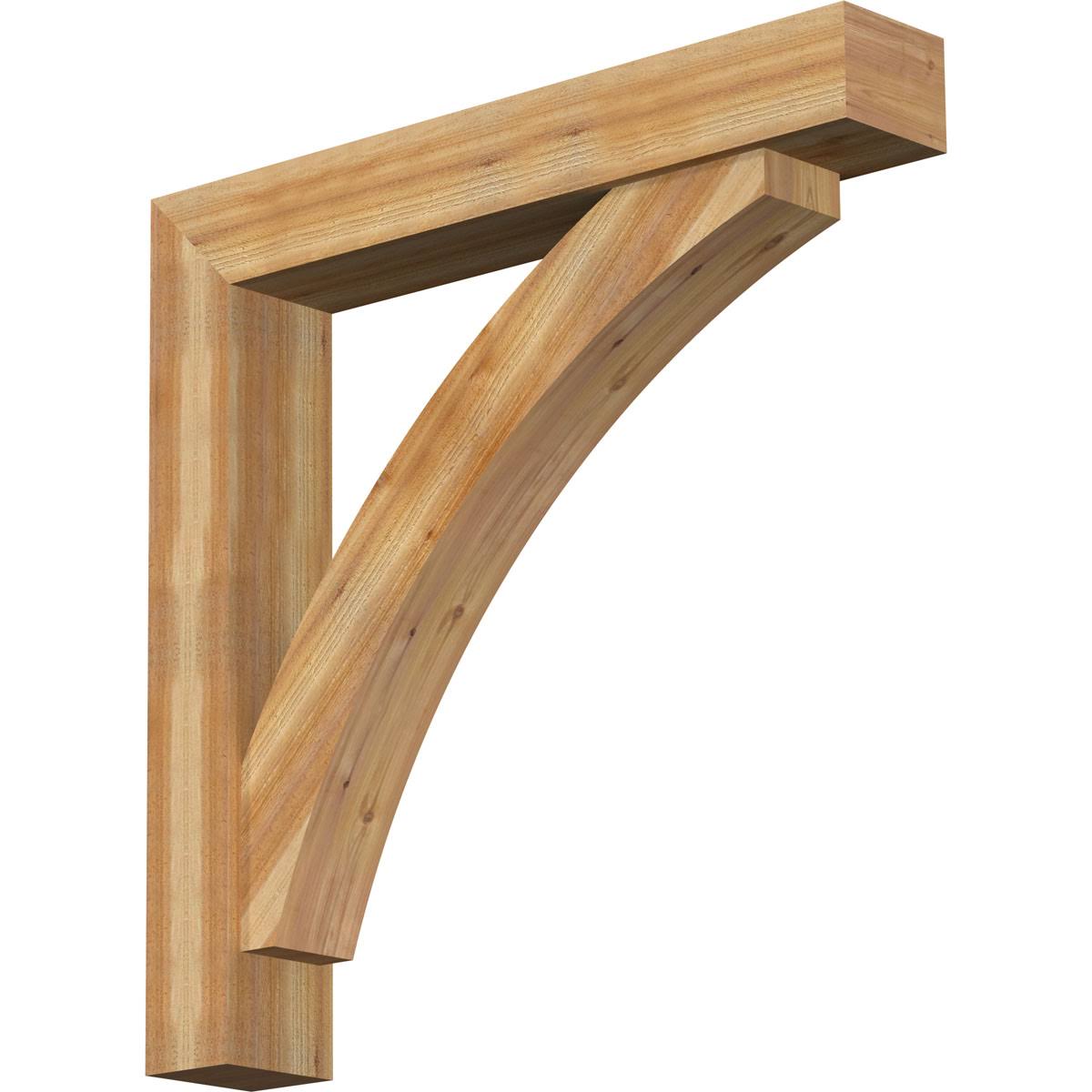 8x22W x 48x22D x 48x22H Rough Sawn Bracket with Offset Brace, Western Red Cedar B845
