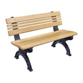 Recycled Plastic Armless Bench with Back Brown Q859