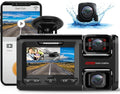 Triple FHD 1080P Front and Rear Inside Car Dash Camera, 3.0 inch LCD, Supercapacitor A108