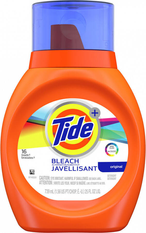 Tide Laundry Detergent Plus Bleach Alternative Original 25oz Bottle 6/Carton W541