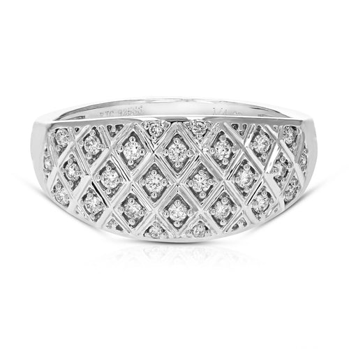 1/4 CTTW Lab Grown Diamond Engagement Ring in Sterling Silver Prong Size 7 V172