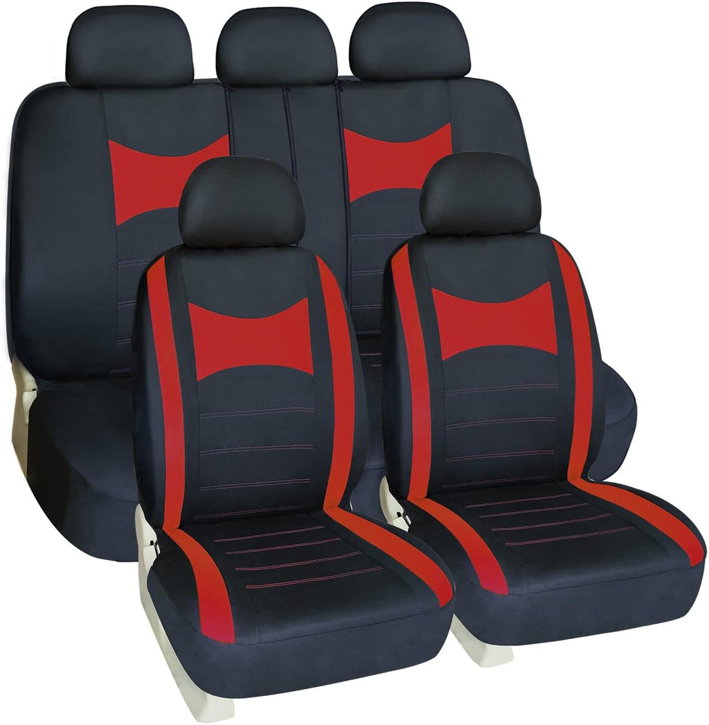 Red Full Set Car Seat Covers R9808