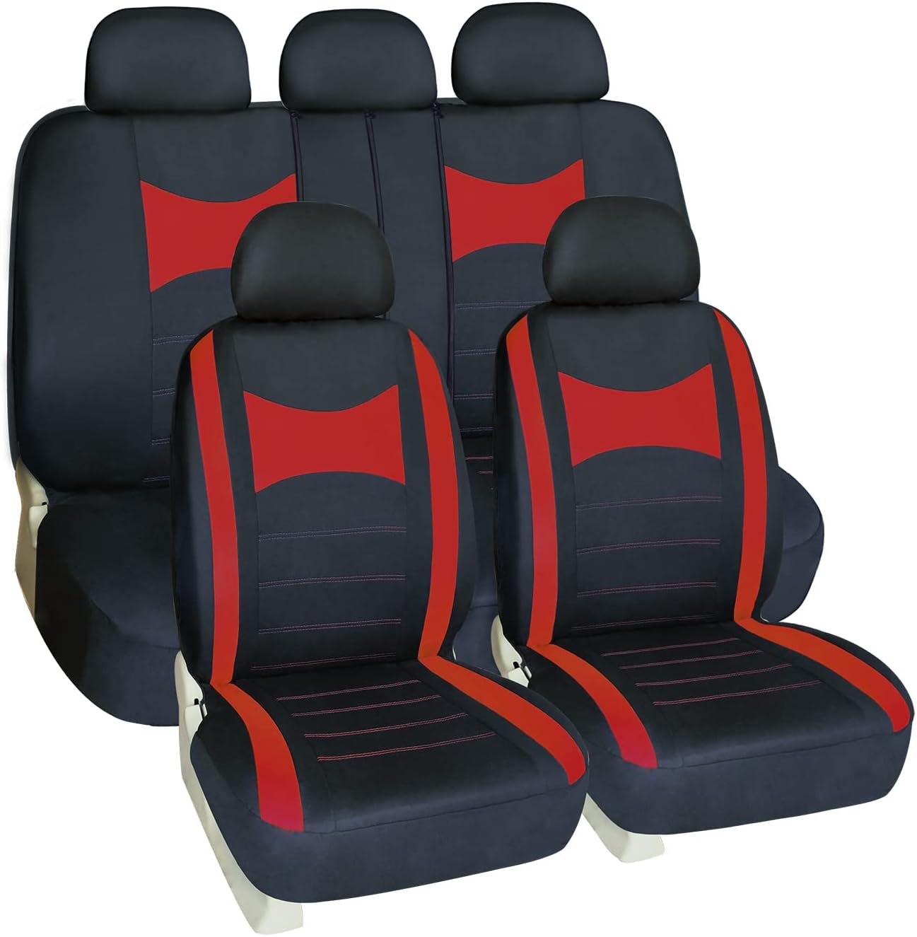 Red Full Set Car Seat Covers R9808