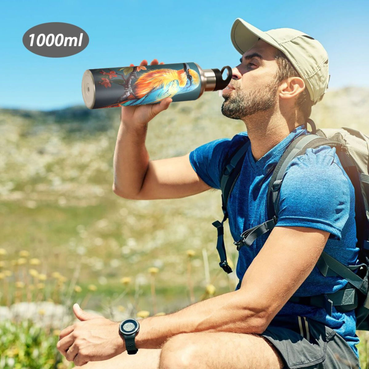 20 oz Insulated Stainless Steel Water Bottle with Straw Lid I194366