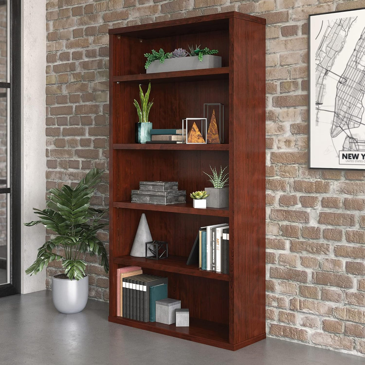 Classic Cherry Finish Bookcase N2506