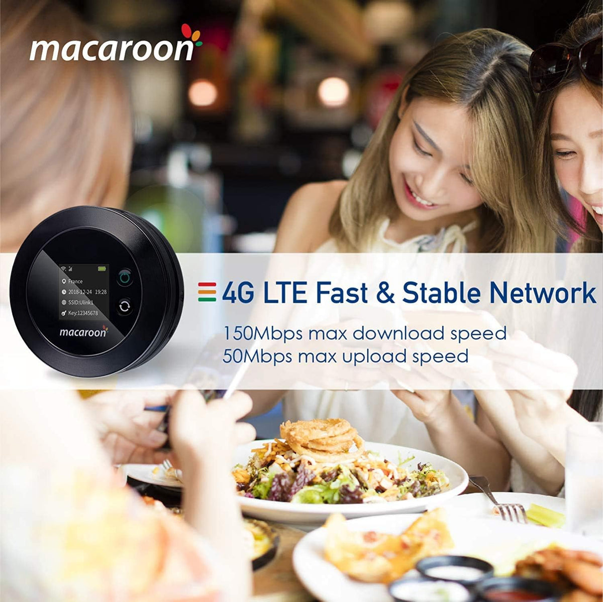 Portable Wi-Fi Router with 85GB Data 90 Days M423
